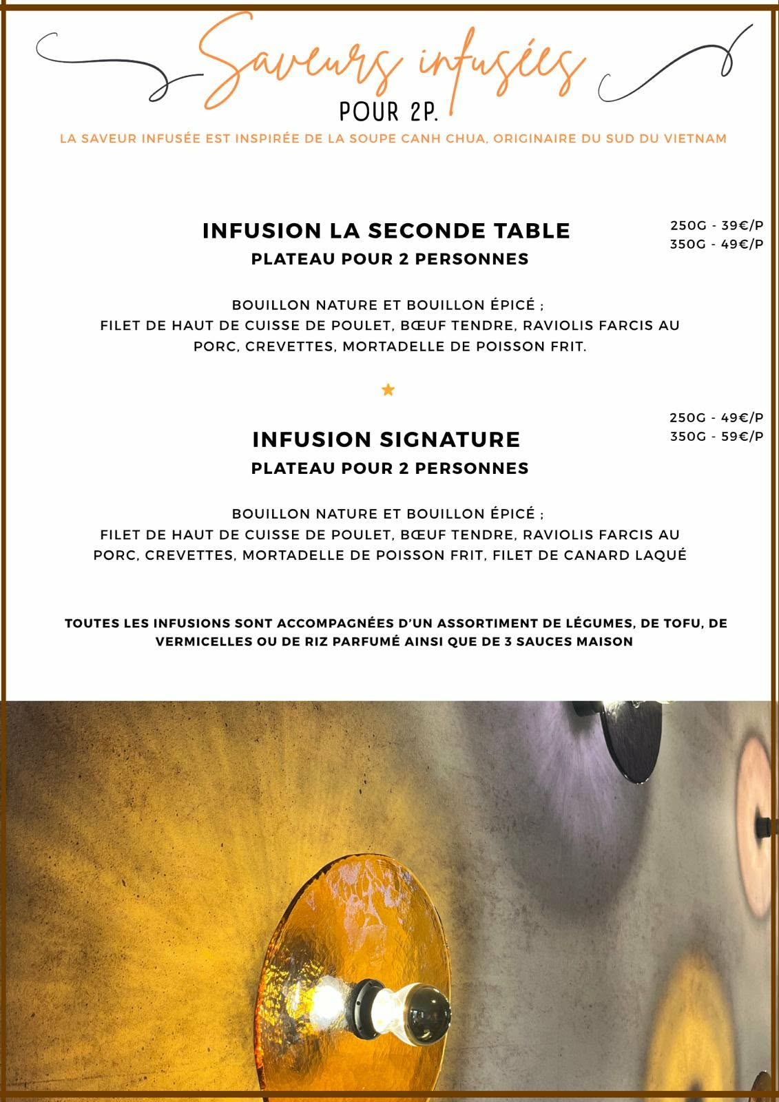 Menu Saveurs Infusées
